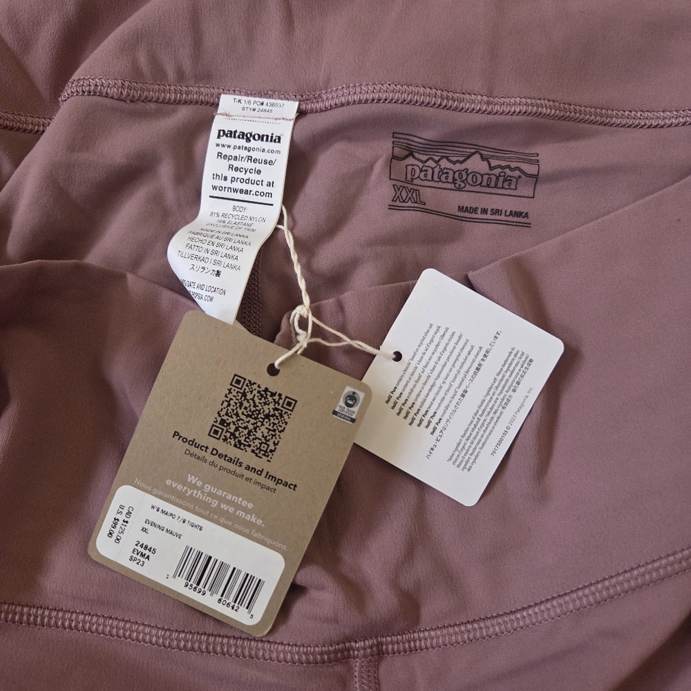 NWT Patagonia Women's Tights in Mauve - Picture 8 of 8